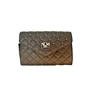BNWT Badgley‎ Mischka Diamond Quilted Gray Crossbody Envelope Handbag Clutch 9"